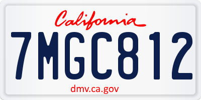CA license plate 7MGC812