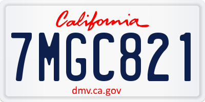 CA license plate 7MGC821