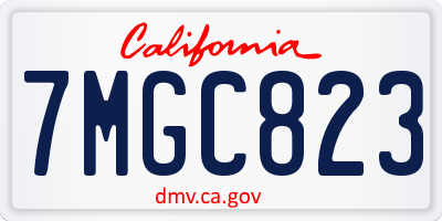CA license plate 7MGC823
