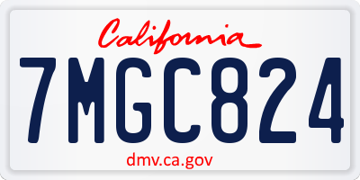 CA license plate 7MGC824