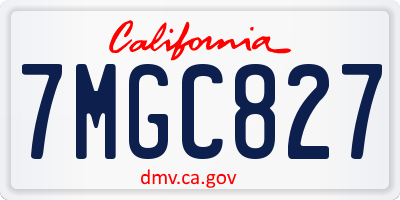 CA license plate 7MGC827