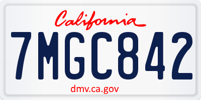 CA license plate 7MGC842