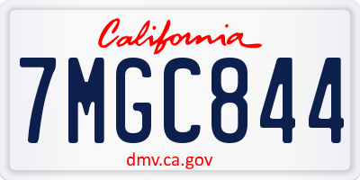 CA license plate 7MGC844