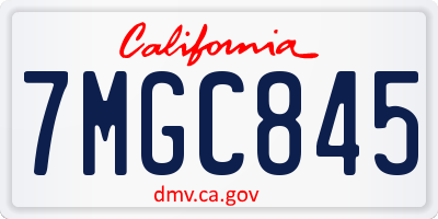CA license plate 7MGC845
