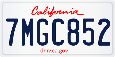 CA license plate 7MGC852