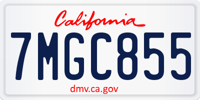 CA license plate 7MGC855