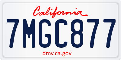 CA license plate 7MGC877