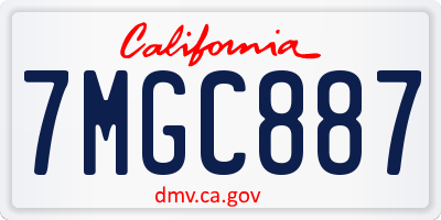 CA license plate 7MGC887