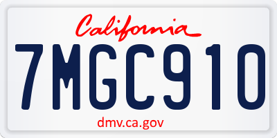 CA license plate 7MGC910