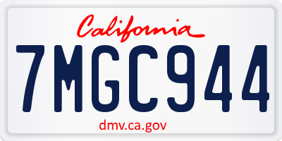 CA license plate 7MGC944