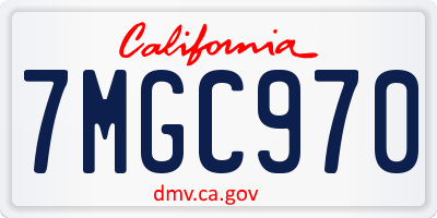 CA license plate 7MGC970