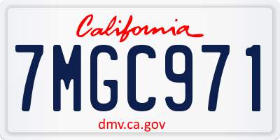 CA license plate 7MGC971