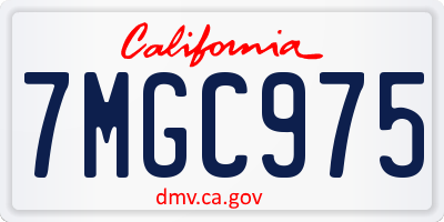 CA license plate 7MGC975