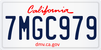 CA license plate 7MGC979