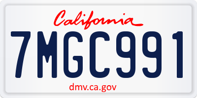 CA license plate 7MGC991