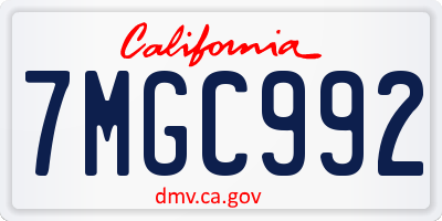 CA license plate 7MGC992
