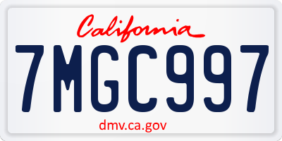 CA license plate 7MGC997