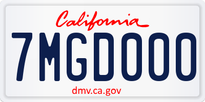 CA license plate 7MGD000