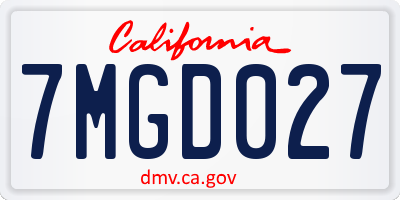 CA license plate 7MGD027