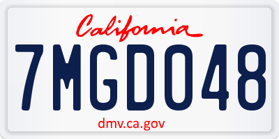 CA license plate 7MGD048