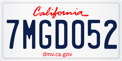 CA license plate 7MGD052