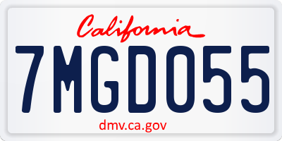 CA license plate 7MGD055