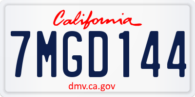CA license plate 7MGD144
