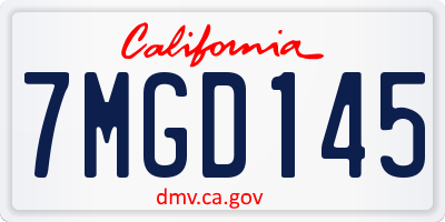 CA license plate 7MGD145