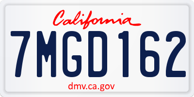 CA license plate 7MGD162