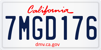 CA license plate 7MGD176
