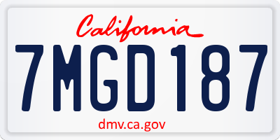 CA license plate 7MGD187