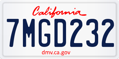 CA license plate 7MGD232