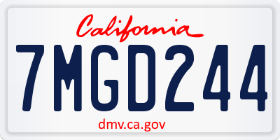 CA license plate 7MGD244