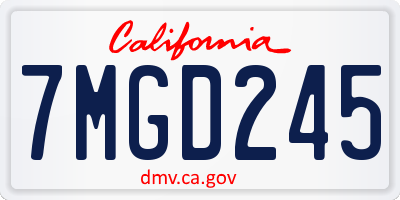 CA license plate 7MGD245