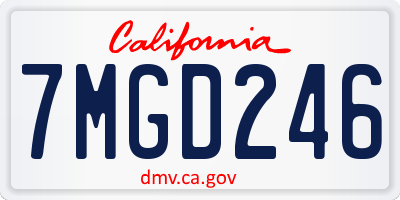 CA license plate 7MGD246