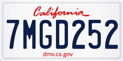 CA license plate 7MGD252