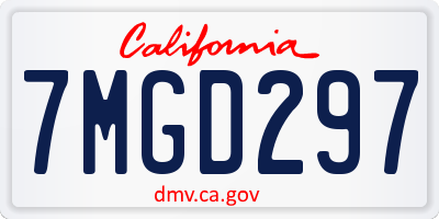 CA license plate 7MGD297