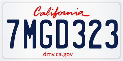 CA license plate 7MGD323