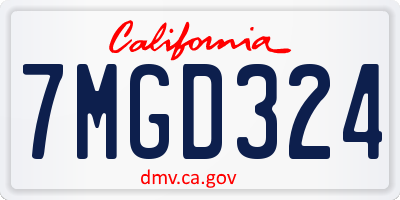 CA license plate 7MGD324