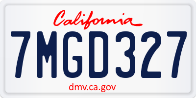 CA license plate 7MGD327