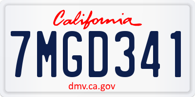 CA license plate 7MGD341