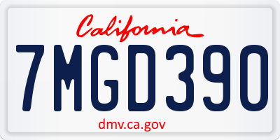 CA license plate 7MGD390