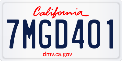 CA license plate 7MGD401