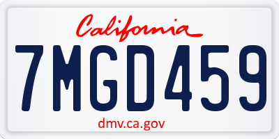 CA license plate 7MGD459