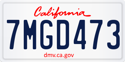 CA license plate 7MGD473