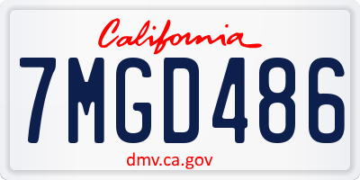 CA license plate 7MGD486