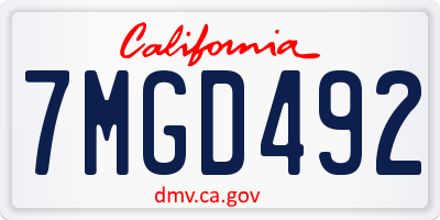 CA license plate 7MGD492