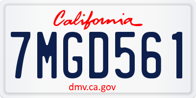 CA license plate 7MGD561