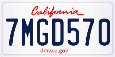 CA license plate 7MGD570