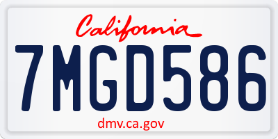 CA license plate 7MGD586